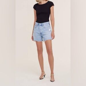 Agolde Parker Long Denim Shorts